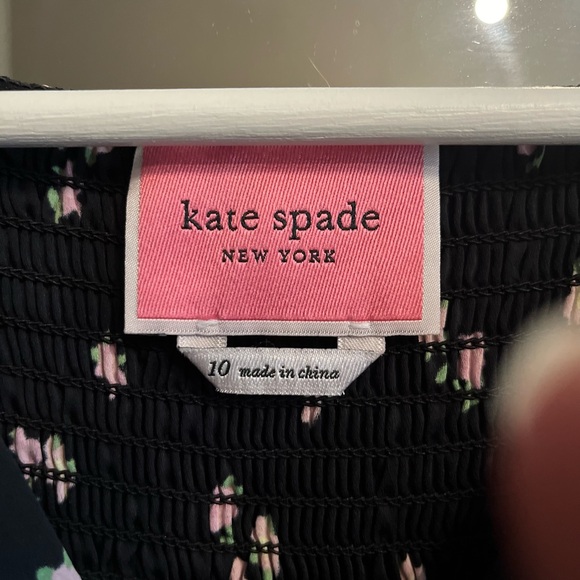 Kate Spade long black floral dress. Size 10. - Picture 4 of 8